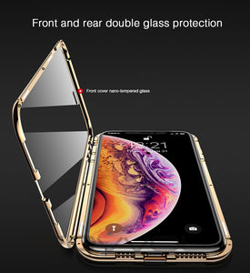 Magnetic Tempered Glass Case For iPhone