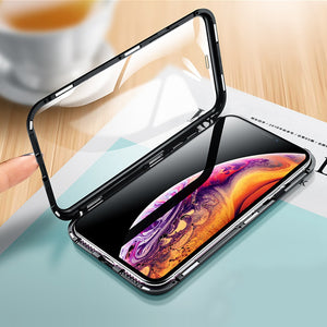 Magnetic Tempered Glass Case For iPhone