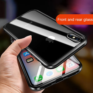 Magnetic Tempered Glass Case For iPhone